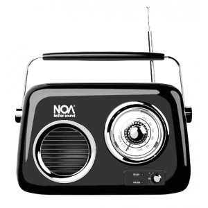 רמקול Bluetooth וינטג' משולב רדיו מבית NOA - שחור